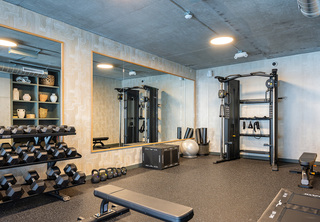 The Louisa Gym with weights and equipment