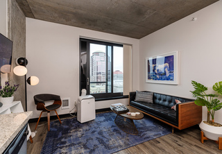 Apartment living area in Ladd Tower