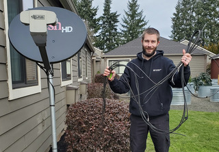 REAC Tyler working on the Dish
