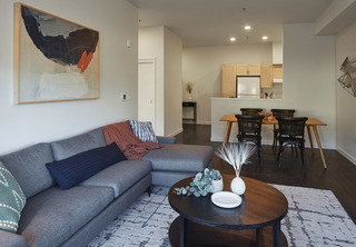 Fuller Station Interior Living Room and Kitchen