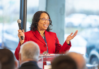 Sharon Rogers, OHCS Housing Stability Council, speaking