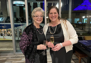 Julie Bauer and Jennifer Wallace at reception