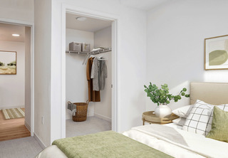 Bedroom with walk-in closet and private bath