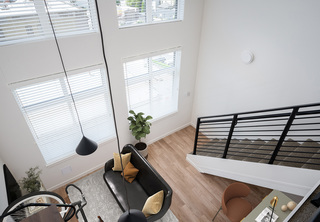 View from second floor of loft apartment