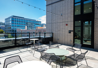 Community terrace with city views