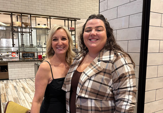 Michelle Bushnell and Sammie Musselman from The Louisa Apartments posing together