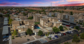 Aerial of Apartment Complex in New Mexico Sunset
